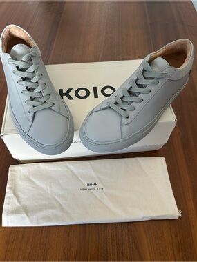 KOIO Capri Men’s Leather Sneakers Gray/White US 8.5 EU 41 Made in Italy